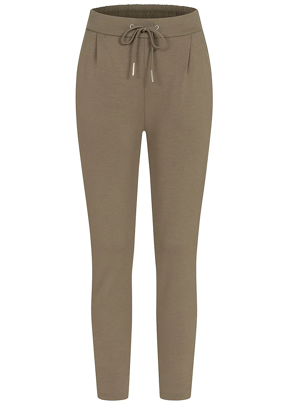Cloud5ive Dames Stoffen broek met 2 zakken en trekkoorden grijs
