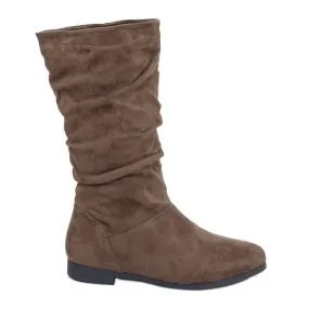 Dameslaarzen platte hak J19-92 Khaki groente