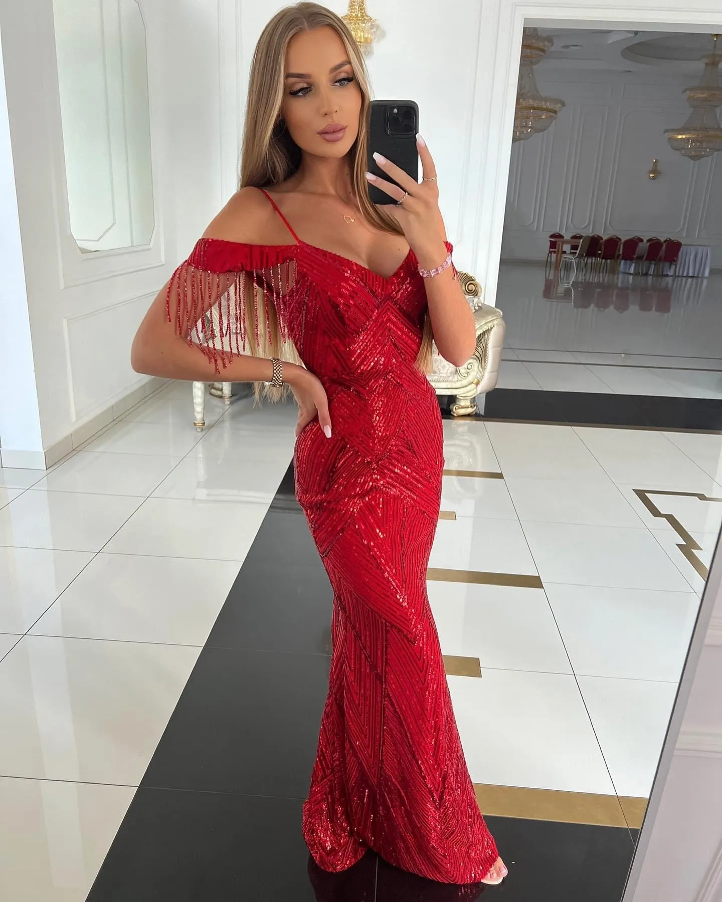 Feestjurk Tonica Long RED