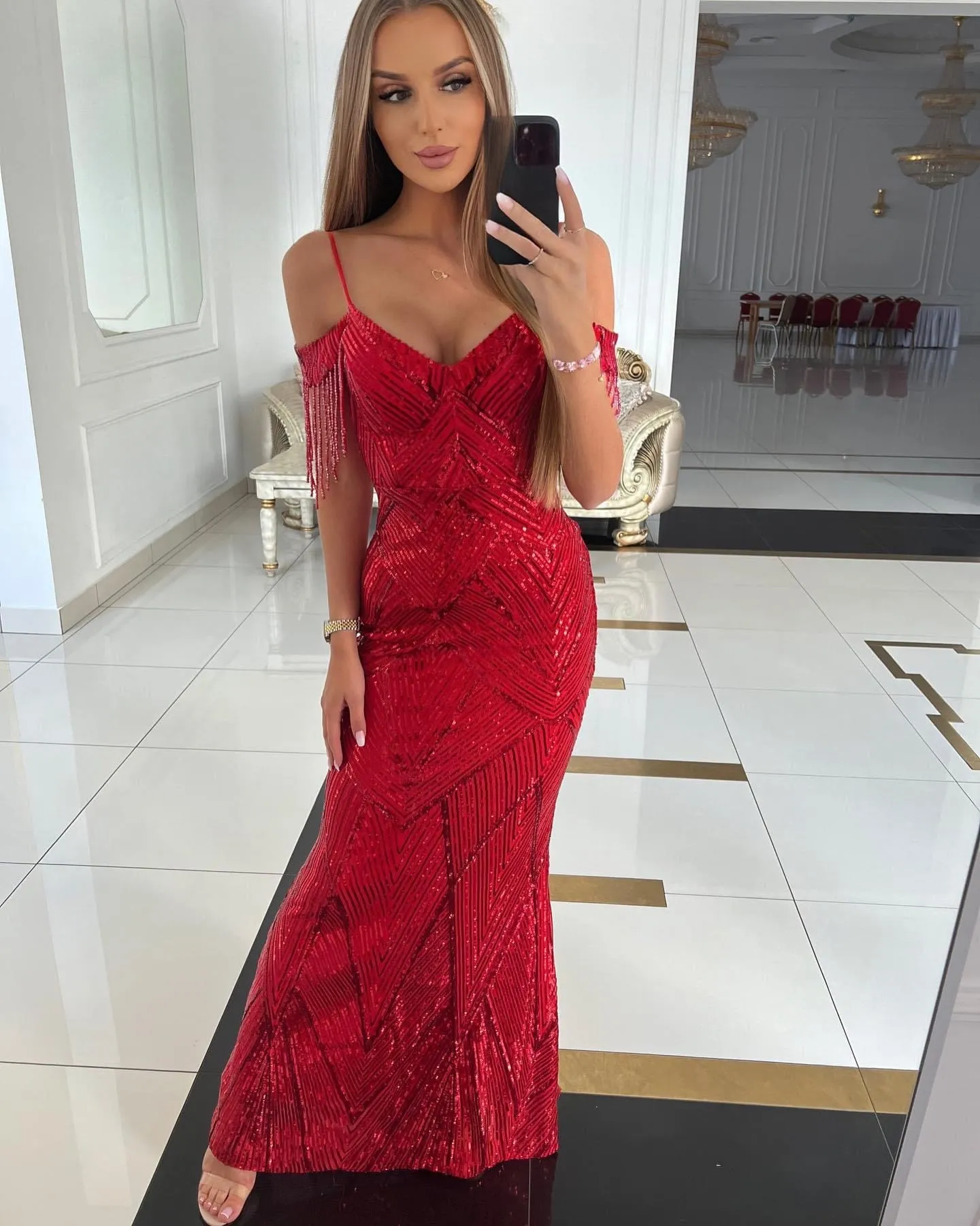 Feestjurk Tonica Long RED