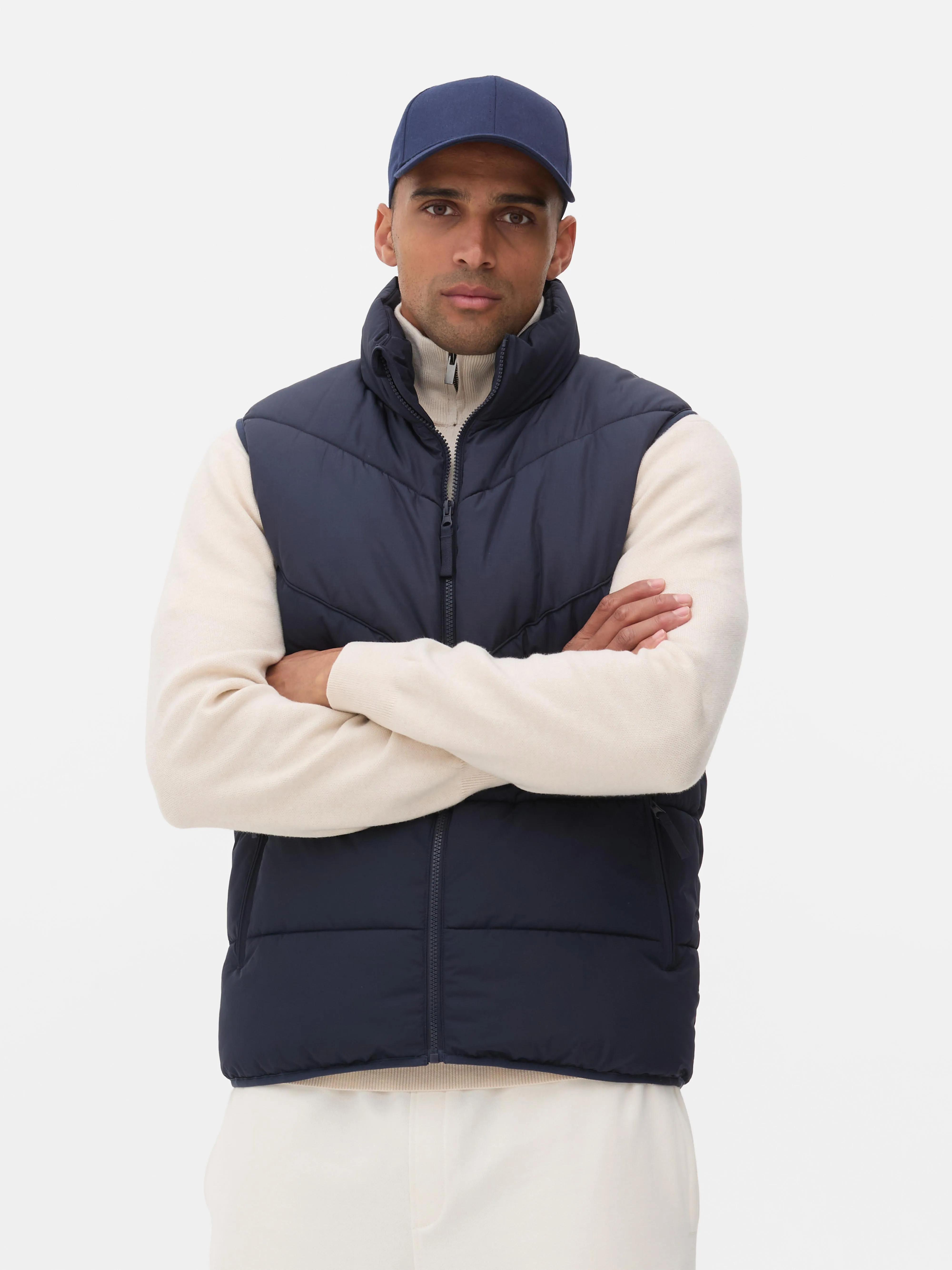 Gewatteerde bodywarmer met zigzagstrepen