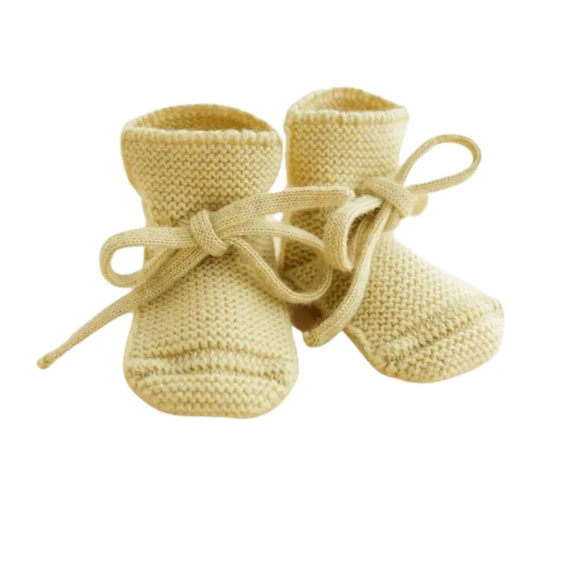 HVID  SLOFJES  100% MERINOWOL  LIGHT YELLOW